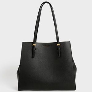 Charles & Keith Sansa Black XL Tote Bag
